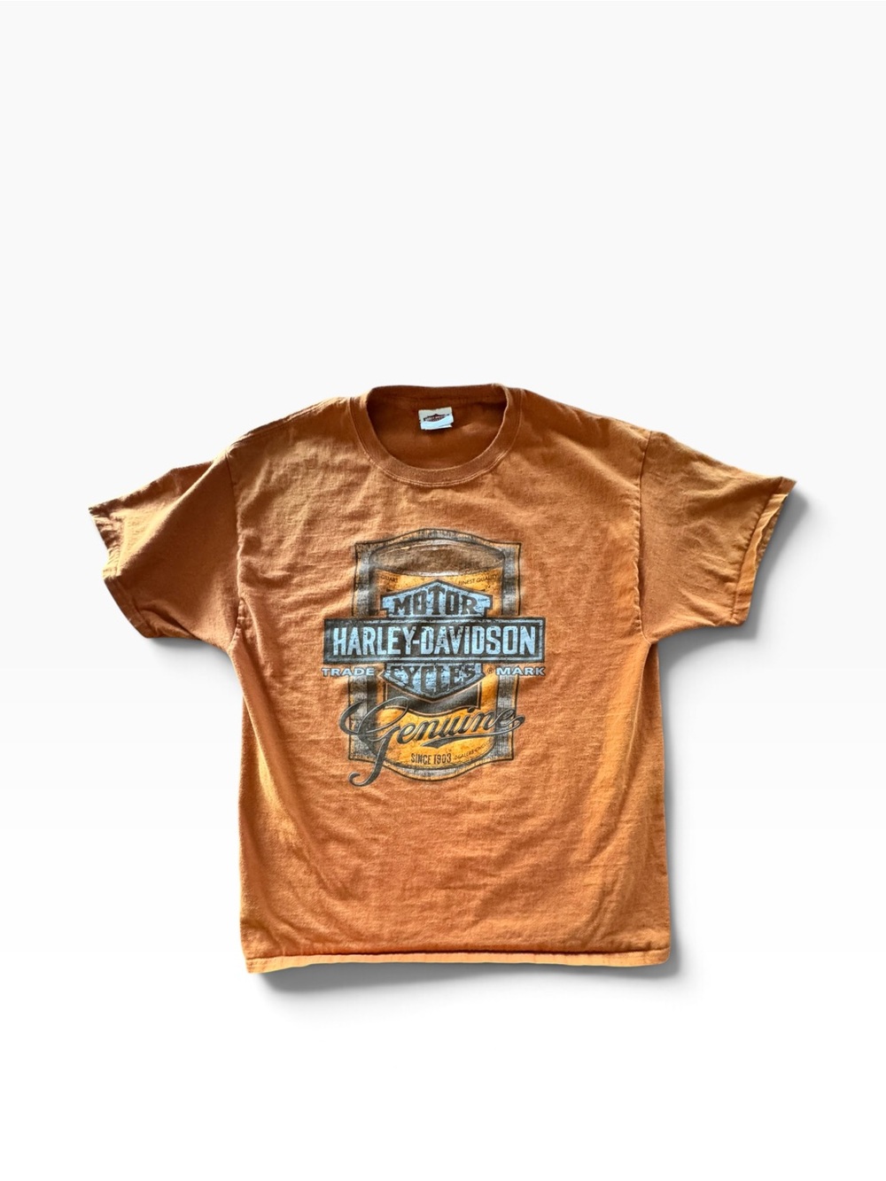 Harley Davidson West Indies Barbados T Shirt Large Orange Graphic Motorcycle